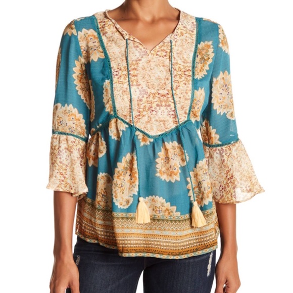 Vintage America Blues Tops - Vintage America Blues Boho Blouse